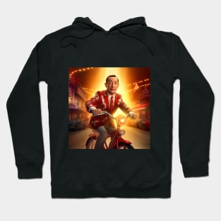 pee wee herman  on bike, art, Paul Reubens Hoodie